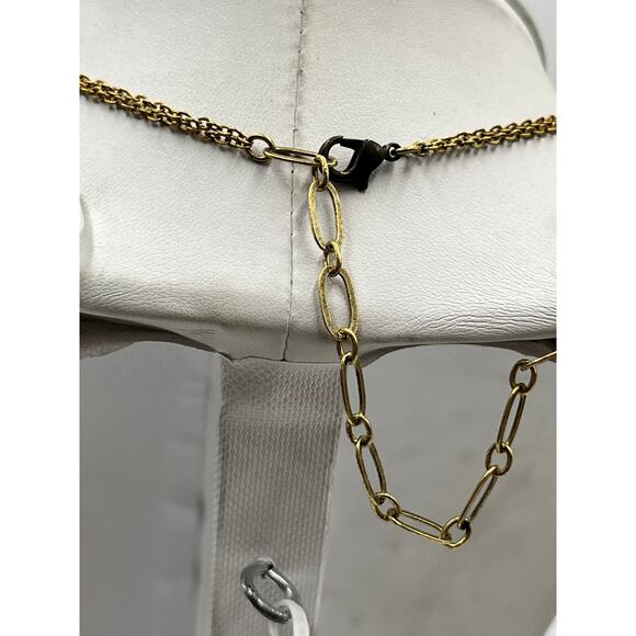 Michal Golan Turquoise and Black Evil Eye Necklace on Double Chain Rhinestone - Picture 9 of 15